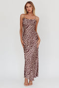 Well Versed Pleated Bust Maxi Dress Leopard