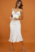 City Lights Cut-Out Waist Strappy Back Midi Dress Champagne